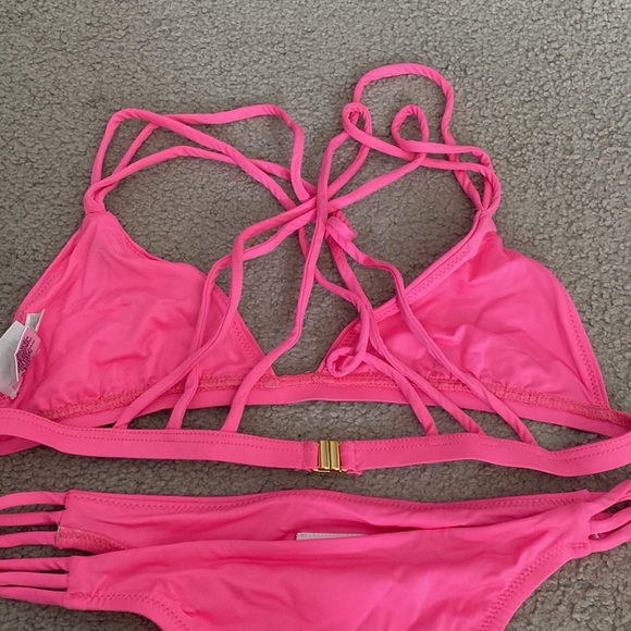 Milly Cabana Pink Strappy Bikini - Picture 2 of 2